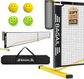 Portable Pickleball Net Set - 22 FT Regulation Size with Ball Collector - Yellow/Black