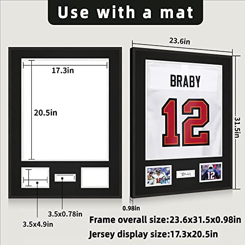 CCDCC Aluminum Jersey Display Frame 2 Pack - Sports Shirt Wall Mount, Protective Plexiglass, Fits Football Baseball Basketball Soccer Hockey