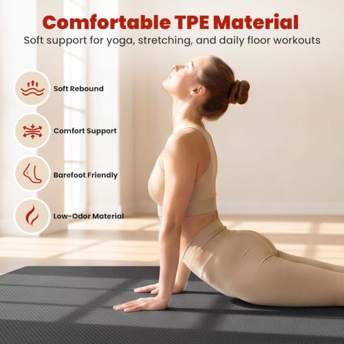 72 x 48 Inch Large Yoga Mat - Non Slip Thick Exercise Mat for Yoga Pilates & Floor Work