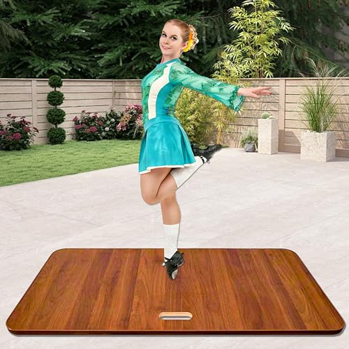 PreGymnastic 47''x 23.6'' Dark Maple Portable Dance Tap Board for Home & Outdoor