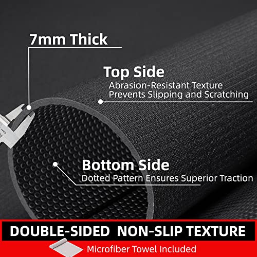 8' x 6' Black Exercise Mat for Home Gym, Non-Slip, Shock Absorbing Workout Floor