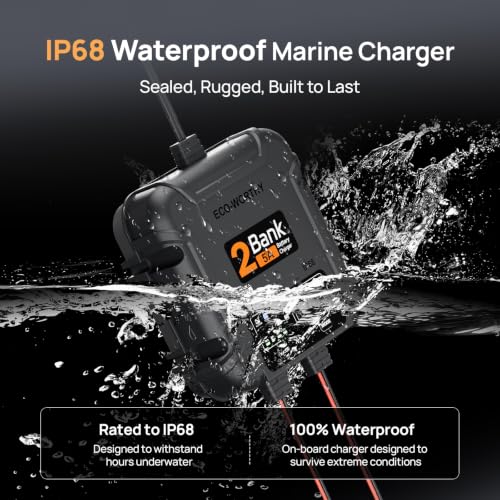 Marine Battery Charger 12V 10A Dual Bank Waterproof Lead-Acid Lithium Repair