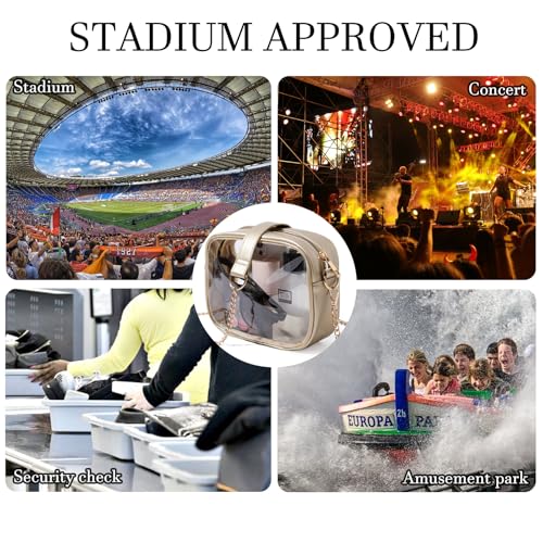 TOBVZOO Clear Bag Stadium Approved Crossbody Transparent Bag - Gold