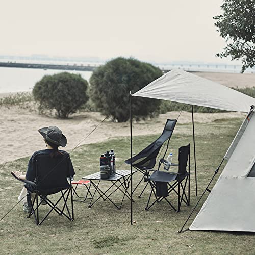Damei Century Black Portable Folding Camping Chair 4-Pack Lightweight Outdoor Seat