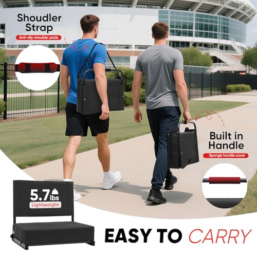 Sekey Stadium Bleacher Seat with Back Support - Black / 2