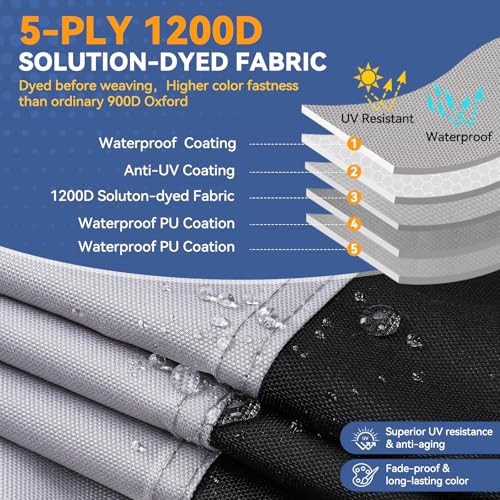 1200D Waterproof Jet Ski Cover 136-145 inch Fits 3 Seater with Storage Bag