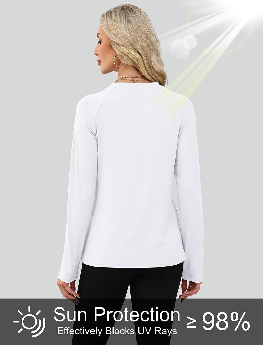 WIHOLL Long Sleeve Workout Tops for Women - UPF 50+ UV Protection, Quick Dry Athletic Shirt