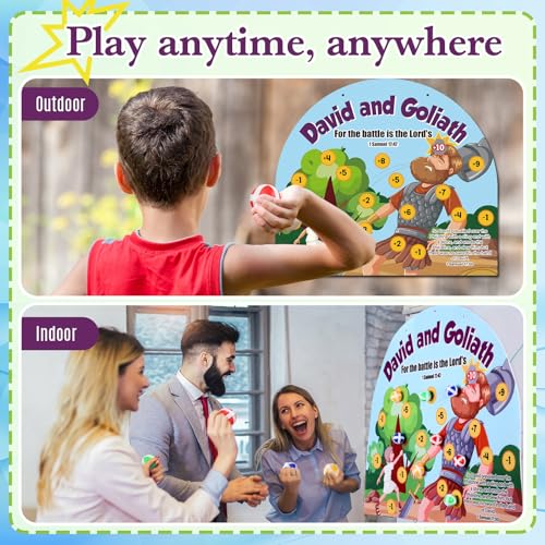 Religious Dart Board Game for Kids with Bible Theme and Sticky Balls