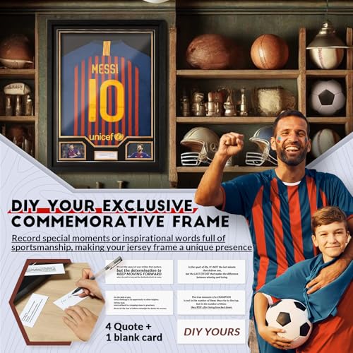 Black Jersey Display Case with UV Protection for Sports Jerseys - Large Acrylic Shadow Box, Wall Mount, JupDec