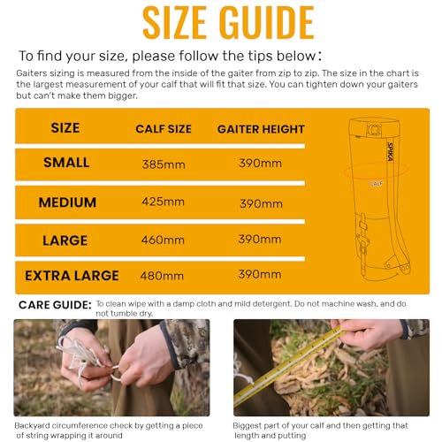 SPIKA Strike Snake Gaiters Biarri Camo Large Waterproof Leg Protection for Hiking
