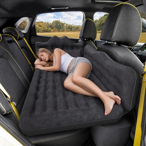 DikaSun Deep Black Back Seat Car Air Mattress for SUV & Van Camping Bed with Pump