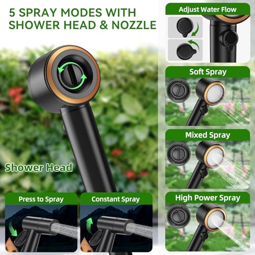 InkTrail Portable Shower with Heater & Bucket - Camping, Hiking, Outdoor