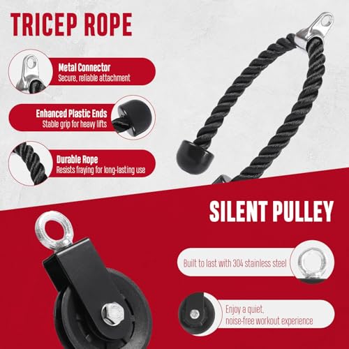 FitBeast Pulley System Gym with Non Multifunctional Bar - Home Strength Training Equipment