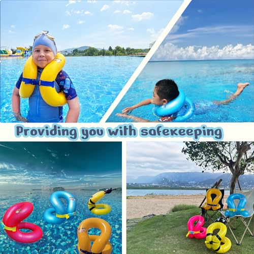 Kids Inflatable Swim Vest for 3-12 Years Pink, 50-90lbs, Toddler Pool Floaties