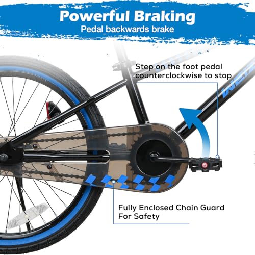 Nighthawk 20 Inch Kids Bike for Boys Girls Ages 6-12 - Lightweight Steel Frame