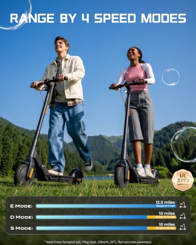 HeroPick Matte Black Foldable Electric Scooter for Adults, 15 MPH, Dual Brakes