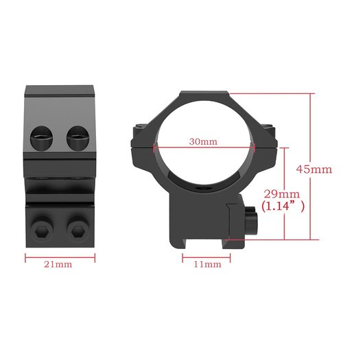 TPO 3/8" Dovetail Scope Rings Medium Profile 30mm Scope Mount for 11mm Dovetail Rail Airsoft Accessories (1.14" Height Rings) AG30-M114
