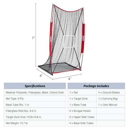 7x4 ft Football Kicking Net with Target Zone - Portable Sports Training Aid