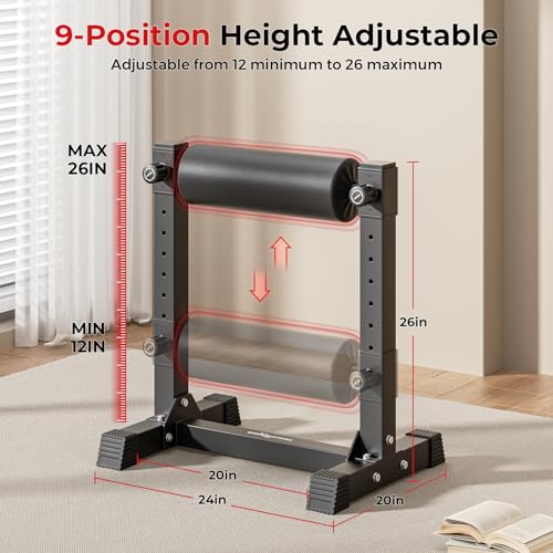Black BODYRHYTHM Bulgarian Split Squat Stand with 9 Adjustable Heights, Single Leg Workout Equipment