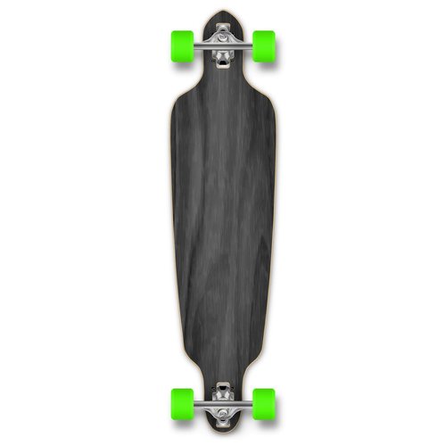 Yocaher Blank (Black) Complete Drop Through Skateboards Longboard w/Black Widow Premium 80A Grip Tape Aluminum Truck ABEC9 Bearing 70mm Skateboard Wheels Stained Color