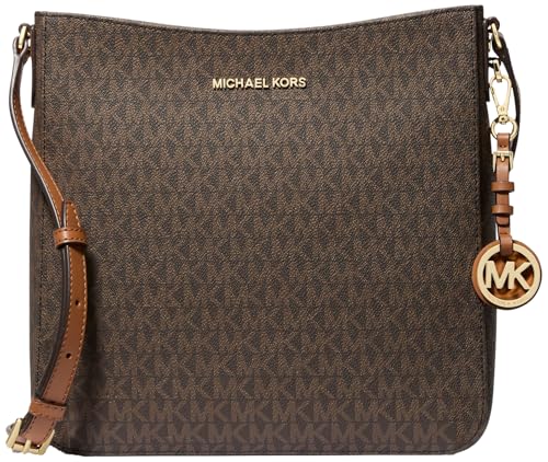 Michael Kors Jet Set Messenger Bag with Gold Hardware - Brown