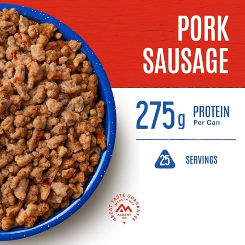 Mountain House Pork Sausage Freeze-Dried Food 28.2oz - 25 Servings, 30-Year Shelf Life