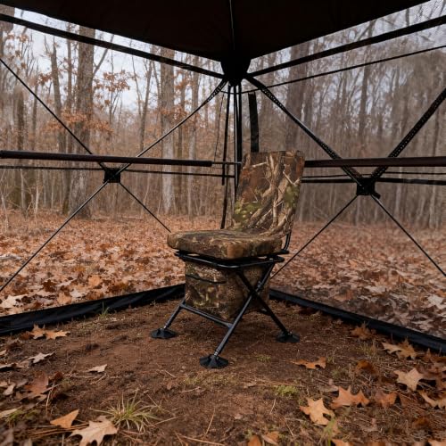 FUNHORUN Camouflage Hunting Chair with 360° Swivel & Storage Bag - Stable & Portable Seat for Hunting