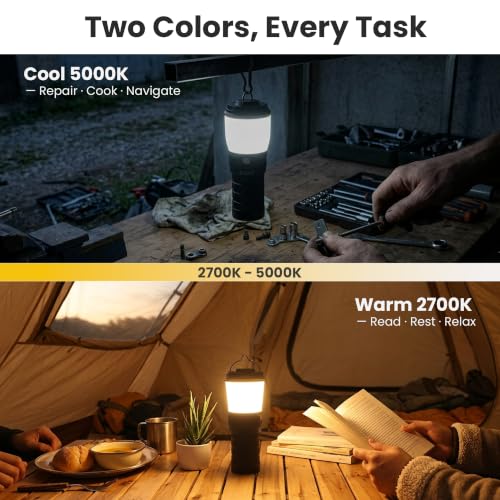 Sofirn Rechargeable Camping Lantern with Dimmable 2700K-5000K, 90 CRI, IPX7 Waterproof, 800 Lumens