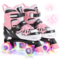 Adjustable Light Up Mermaid Roller Skates for Girls & Boys - Large Youth, Butterfly Design