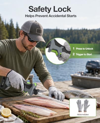 TaskStar Cordless Electric Fish Fillet Knife Kit with 4 Stainless Steel Blades
