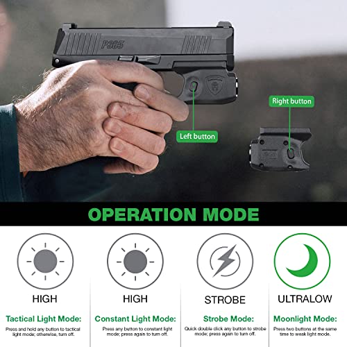 Mini Tactical Flashlight for Sig P365 with Kydex Holster - 150 Lumens Rail Mount LED Light
