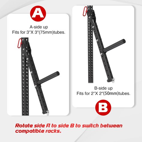 FAGUS H Multi Use Belt Squat Attachment,Adjustable Length Belt Squat System,Fits for 3''X3'' or 2''X2'' Power Racks and 1/2'' or 5/8'' Holes,Belt Squat Machine,Lever Lifting Belt,Lever Arms