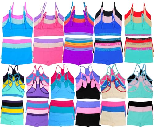 Girls' 12-Piece Cami or Racerback Tops & Bottoms Set - 7-11 Years