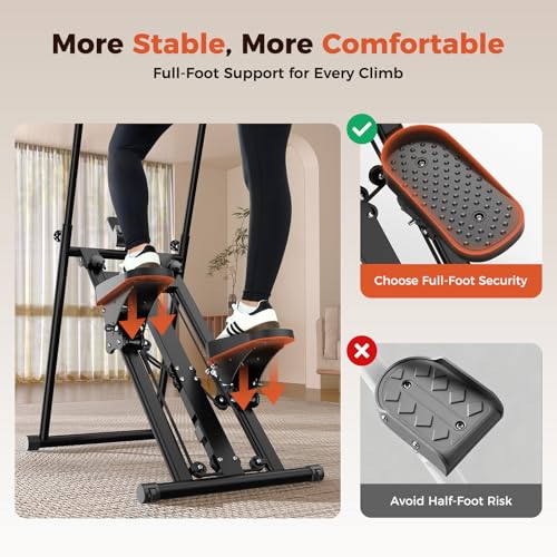 Sportneer Foldable Stair Stepper for Home Gym Black, Adjustable Resistance, Full-Body Workout