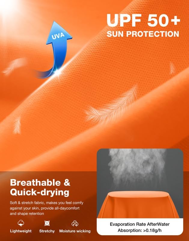 Skiennix Men's Sun Protection Long Sleeve Shirt - UPF 50+ Fabric for Ultimate UV Defense