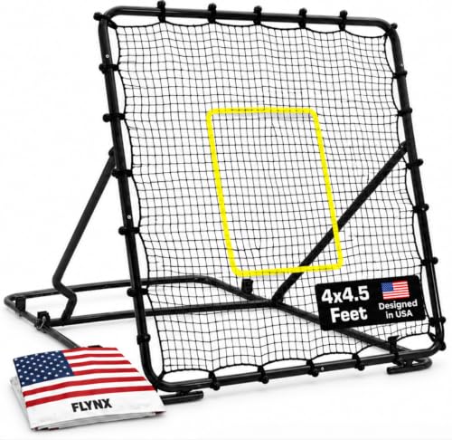Baseball Rebounder Net 4x4.5 ft with Adjustable Angles - Practice & Training Equipment