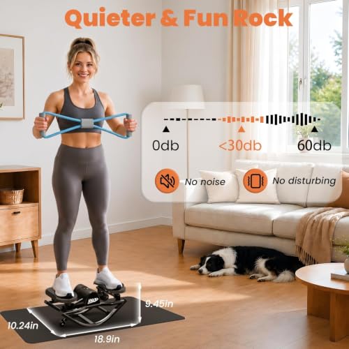 YYJO Rock Stepper with Mat and Resistance Bands - Low-Impact Fitness Equipment