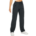 Womens Hiking Pants Quick Dry UPF 50 Lightweight Travel Golf Cargo Safari Pants Zipper Pockets,6608,Dark Grey,Petite XS