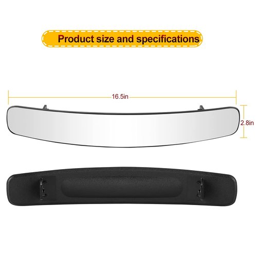 SHUNCHENXIANG Golf Cart Rear View Mirror Fits EZGO Club Car Yamaha, 16.5 Inch Extra Wide Universal Adjustable Panoramic Golf Cart Mirror