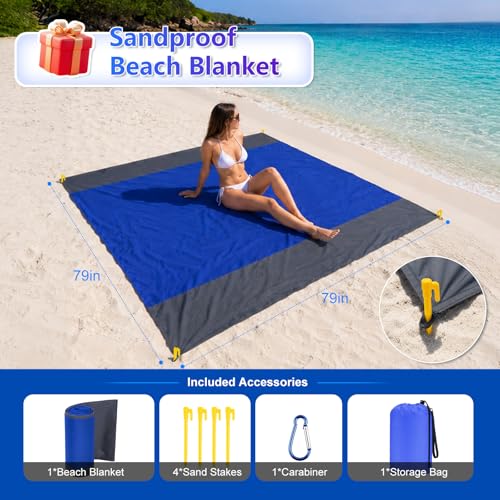10x10FT Beach Sun Shelter with Mat & Sandbags - UPF50+ Windproof Canopy