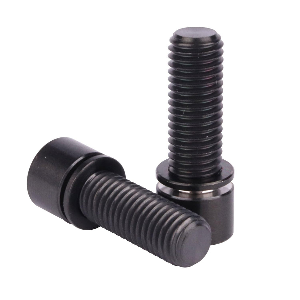 UHDFBDHF Titanium Screw M7x20mm Bolt with Washer Allen Hex Cylindrical Head Bolts for Bicycle Stem Pack of 6 (Black)