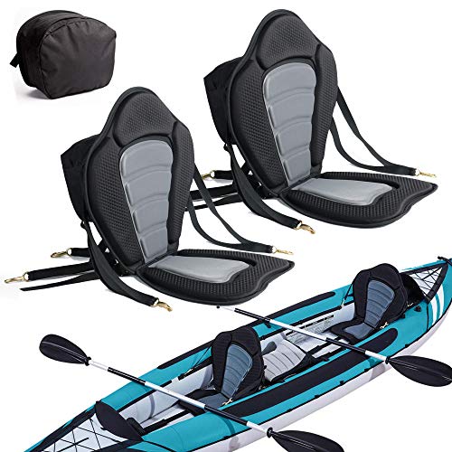 RELIANCER Deluxe Padded Kayak Seat with Backrest & Storage Bag - 2 Pack