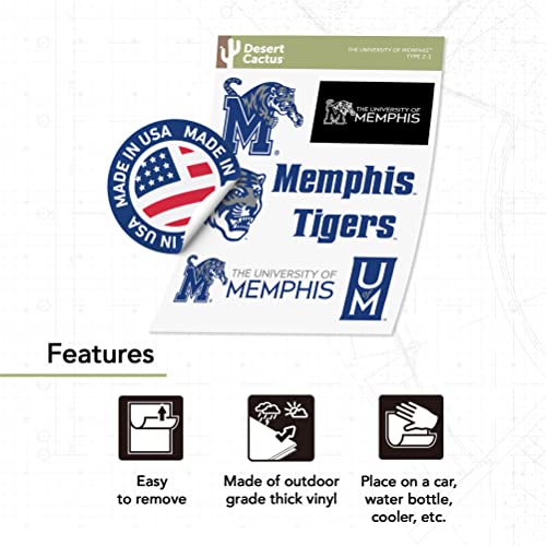 Memphis Tigers Vinyl Sticker Decal - Official College Fan Sports Decor