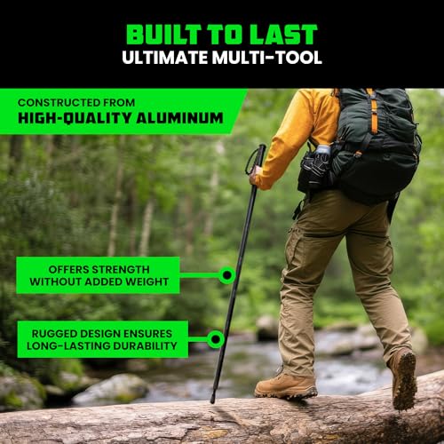 Black Rhino USA Survival Hiking Stick Multi-Tool Walking Staff for Camping & Trekking