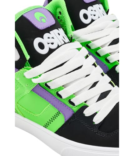 Osiris Men's Clone Skate Shoes Lime Black Purple 9 - Durable Skate Sneakers