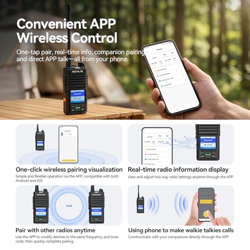 Retevis RB58 Bluetooth Two-Way Radios with Wireless Headsets - 2 Pack