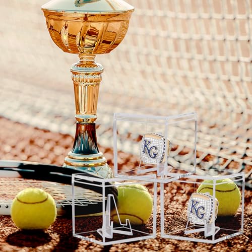 Ring Display Case - 20 Pack Clear Acrylic Championship Ring Holders with Stand Variation of THIS listing