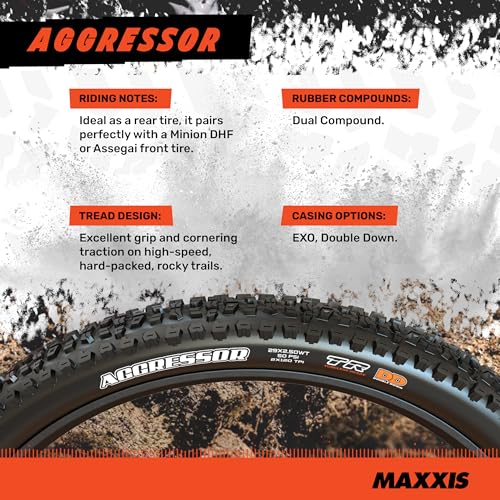 Maxxis Aggressor 29x2.50WT Dual Compound MTB Rear Tire - EXO, E25, Wide Trail