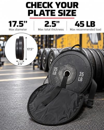 Weighted Backpack for Push-Ups, Pull-Ups & Squats - Fits 17.5" Gym Plate