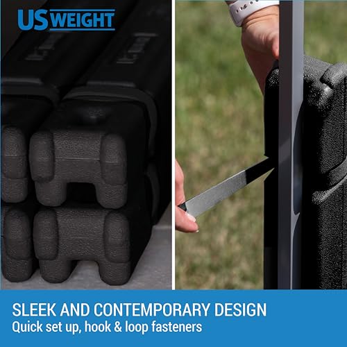 US Weight Black 4-Pack 15 lb Canopy Weights - Secure Tents & Umbrellas